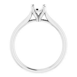 14K White Gold 5.5 mm Round Engagement Ring Mounting