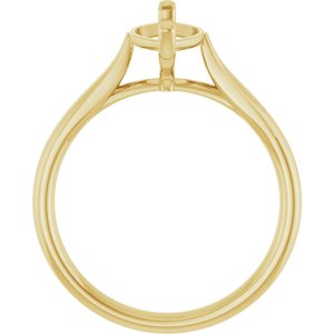 14K Yellow Gold 12x6 mm Marquise Engagement Ring Mounting