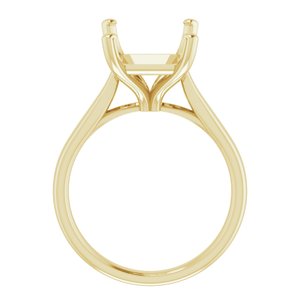 14K Yellow Gold 12x10 mm Emerald Engagement Ring Mounting