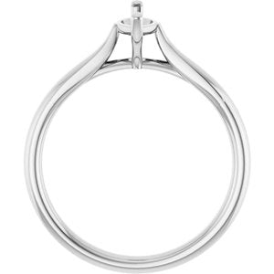 14K White Gold 8x4 mm Marquise Engagement Ring Mounting