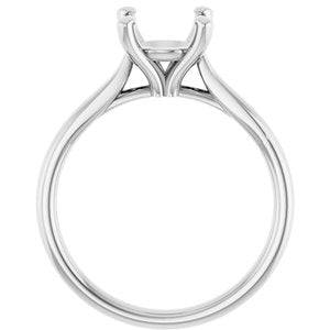Platinum 8 mm Round Engagement Ring Mounting