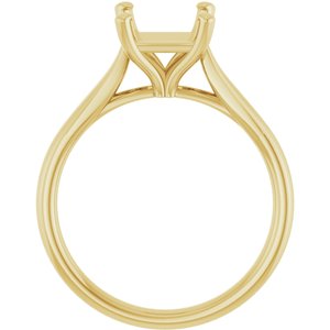 14K Yellow Gold 6.5 mm Square Engagement Ring Mounting