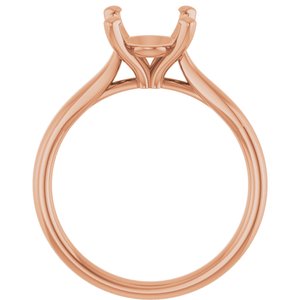 14K Rose Gold 10x8 mm Oval Engagement Ring Mounting