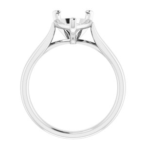 14K White Gold 12x8 mm Pear Engagement Ring Mounting