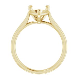 14K Yellow Gold 12x8 mm Pear Engagement Ring Mounting