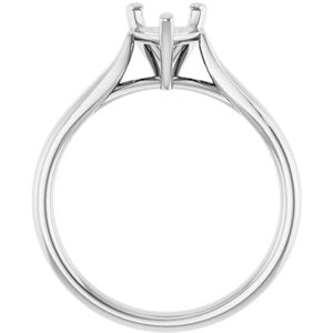 14K White Gold 6x6 mm Heart Engagement Ring Mounting