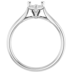 14K White Gold 9x6 mm Pear Engagement Ring Mounting