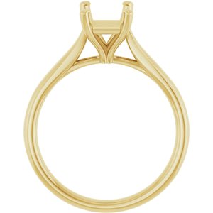 10K Yellow Gold 8x6 mm Emerald Engagement Ring Mounting