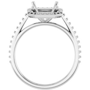 14K White Gold 10x8 mm Halo-Style Engagement Ring Mounting