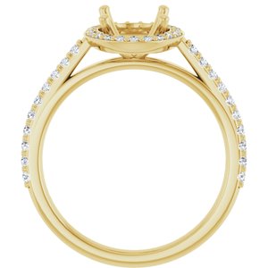 14K Yellow Gold 9x7 mm Oval 1/4 CTW Lab-Grown Diamond Semi-Set Engagement Ring