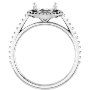 14K White Gold 8.2 mm Halo-Style Engagement Ring Mounting