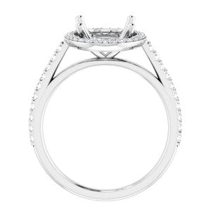 14K White Gold 11x9 mm Oval 1/3 CTW Lab-Grown Diamond Semi-Set Engagement Ring