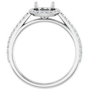 14K White Gold 6.5 mm Round 1/4 CTW Lab-Grown Diamond Semi-Set Engagement Ring
