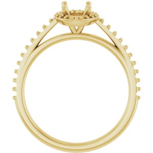 10K Yellow Gold 7x5 mm Halo-Style Engagement Ring Mounting