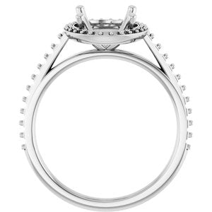 14K White Gold 10x8 mm Halo-Style Engagement Ring Mounting