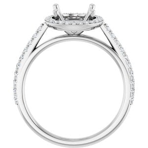 14K White Gold 10x8 mm Oval 1/3 CTW Lab-Grown Diamond Semi-Set Engagement Ring