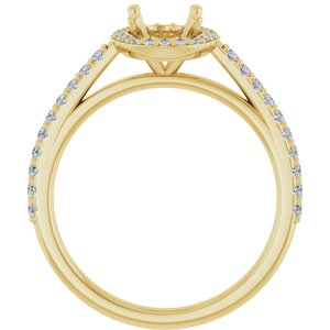 14K Yellow Gold 8x6 mm Oval 1/4 CTW Natural Diamond Semi-Set Engagement Ring