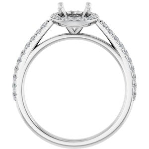 14K White Gold 8x6 mm Oval 1/4 CTW Lab-Grown Diamond Semi-Set Engagement Ring