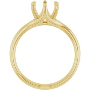 14K Yellow Gold 9x7 mm Oval Engagement Ring Mounting