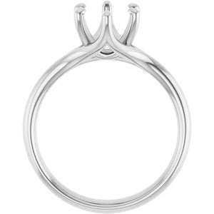 Platinum 9x7 mm Oval Engagement Ring Mounting