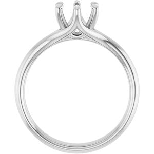 14K White Gold 6.5 mm Round Engagement Ring Mounting
