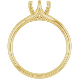 14K Yellow Gold 6.5 mm Round Engagement Ring Mounting