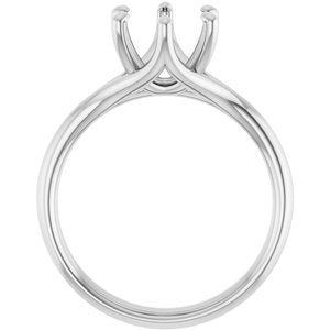 14K White Gold 8 mm Round Engagement Ring Mounting