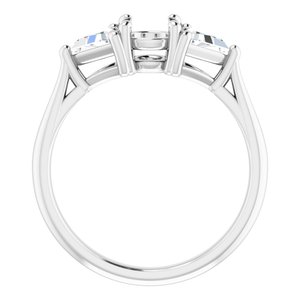 14K White Gold 5.5 mm Round 3/8 CTW Natural Diamond Semi-Set Engagement Ring