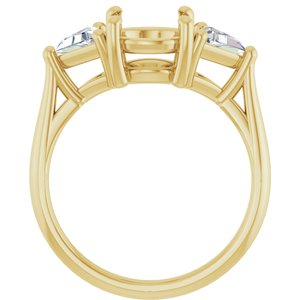 14K Yellow Gold 8 mm Round 3/8 CTW Lab-Grown Diamond Semi-Set Engagement Ring