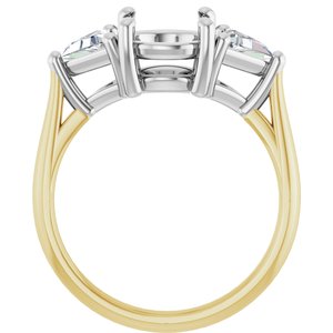 14K Yellow/White Gold 8 mm Round 3/8 CTW Lab-Grown Diamond Semi-Set Engagement Ring