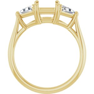 14K Yellow Gold 5.5 mm Square 5/8 CTW Lab-Grown Diamond Semi-Set Engagement Ring