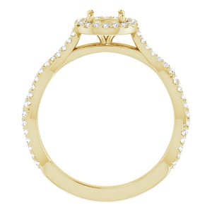 14K Yellow Gold 5.2 mm Round 1/4 CTW Natural Diamond Semi-Set Engagement Ring