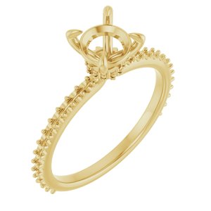 14K Yellow Gold 6.5 mm Round 1/3 CTW Lab-Grown Diamond Semi-Set Engagement Ring