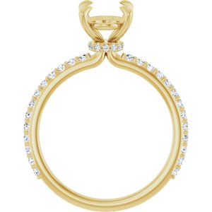 14K Yellow Gold 9x7 mm Oval 1/3 CTW Lab-Grown Diamond Semi-Set Engagement Ring