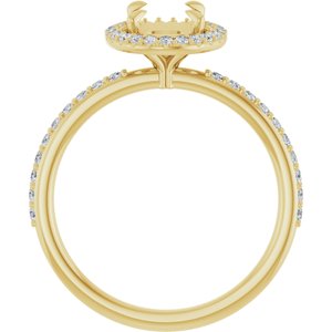 14K Yellow Gold 8x6 mm Oval 1/3 CTW Lab-Grown Diamond Semi-Set Engagement Ring