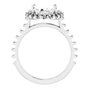 Sterling Silver 11x9 mm Oval Engagement Ring Mounting