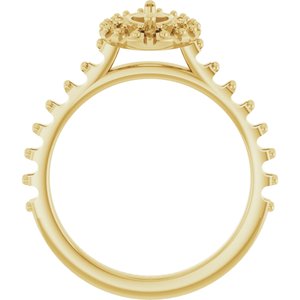 14K Yellow Gold 8x4 mm Marquise Engagement Ring Mounting