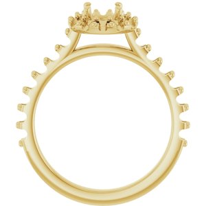 14K Yellow Gold 5.2 mm Round Engagement Ring Mounting