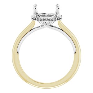 14K Yellow/White Gold 11x9 mm Oval Engagement Ring Mounting