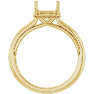 14K Yellow Gold 9x7 mm Emerald Engagement Ring Mounting