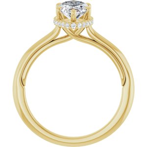 14K Yellow Gold 12x6 mm Marquise 1/10 CTW Natural Diamond Semi-Set Engagement Ring