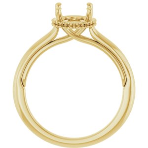 14K Yellow Gold 9x7 mm Oval Engagement Ring Mounting