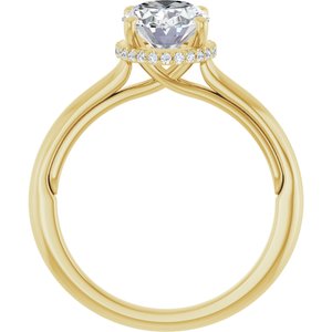 14K Yellow Gold 9x7 mm Oval .07 CTW Natural Diamond Semi-set Engagement Ring