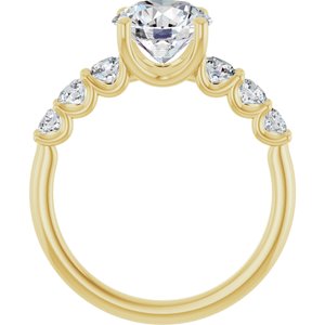 14K Yellow Gold 8 mm Round 1/2 CTW Lab-Grown Diamond Semi-Set Engagement Ring
