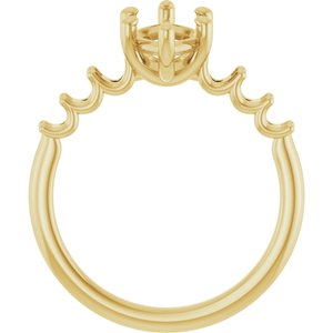 10K Yellow Gold 12x6 mm Marquise Engagement Ring Mounting
