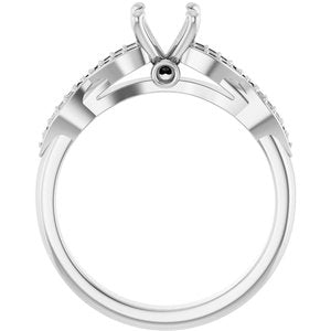 14K White Gold 5.8 mm Round Engagement Ring Mounting