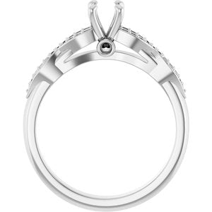14K White Gold 6x4 mm Oval Engagement Ring Mounting
