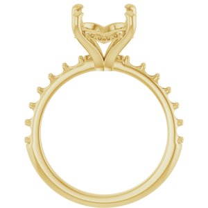 10K Yellow Gold 11x9 mm Oval Engagement Ring Mounting