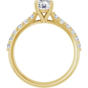 14K Yellow Gold 5.8 mm Round 1/3 CTW Lab-Grown Diamond Semi-Set Engagement Ring