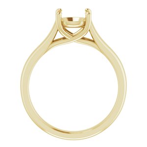 14K Yellow Gold 7 mm Round Solitaire Engagement Ring Mounting